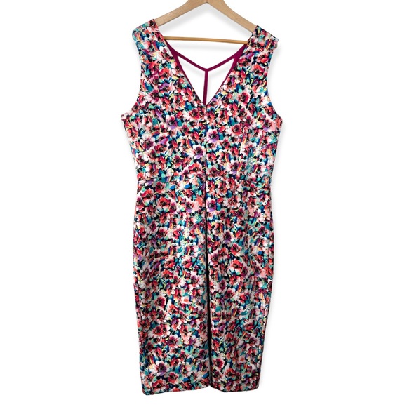 Nicole by Nicole Miller Floral Print Pencil Midi Dress Size XL - Picture 5 of 16